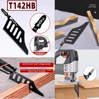 1/3pc T142HB Curve Jigsaw Blade T Shank Flush Cutting Sawwood Blade Irregular Curve Saw Blade Hardwood Plywood Cutting Tool