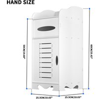 Waterproof Cabinet, Floor Standing Storage Cabinet Organizer Shelf, for Toilet Bedroom Kitchen Living Room, 25.5 x 25.5 x 60cm