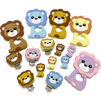 1/3/10pcs Lion Baby Silicone Teether Beads Toy DIY Pacifier Chain Necklaces Pendant Bite Chew Rodent For Teething Kids Toys