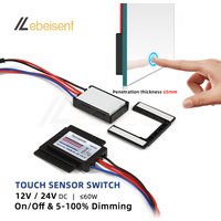 Bathroom Mirror Lamp Built-in Touch Sensor Switch DC 12V 24V 5A LED On/Off Dimmer Single Dual CCT Color Strip Light Controller