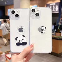 Cute Cartoon Panda Phone Case For iPhone 17 16 15 11 12 14 13 Pro Max Mini X XS XR 7 8 Plus SE 17E Air Shockproof Cover Fundas