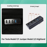 HUB For Tesla Model 3 Y Highland Juniper 2025 Glove Box Docking Station USB Expansion Connect Games Ambient Lights Accessories