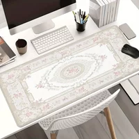 Luxurious Golden Floral Rubber Mouse Pad Smooth Comfortable Non-Slip Stitched Edges Durable Desk Mat for Office Gaming Decor