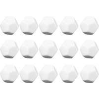 Lot de 45 dés blancs vierges de 22 mm, dés D12 arrondis en acrylique pour jeux, divertissement, autocollants DIY et enseignement