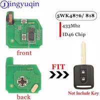 jingyuqin Remote Car Key Circuit Board Fob 5WK4 876/ 818 433MHz ID46 For Nissan Elgrand X-TRAIL Qashqai Navara Micra Note NV200