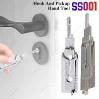 SS001 Stainless Steel Precision Key 2 In 1 Portable Hook & Pick Set Lock Decoder O-ring Pickup Kit Maintenance Repair Hand Tools