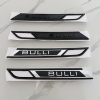 2pcs/Pair New ABS BULLI Silver Glossy Black Fender Door Emblem for Multivan Car Styling Accessories