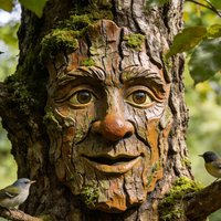 Tree Faces Decor Outdoor Resin Old Man Face Statue Outdoor Tree Decor for Yard Art for Garden Yard Pathway Backyard Patio