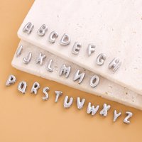 New DIY Stainless Steel Silver Color Jewelry Bubble Letter Alphabet Initial Charm DIY Letter Accessories Jewelry Necklace