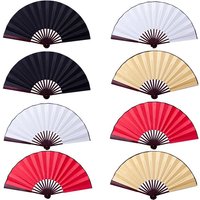 13/10 Inches Handheld Folding Fans Silk Cloth Blank Foldable Chinese Fan DIY Writing And Painting Fans For Teahouse Party Use