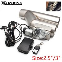 Universal 2.5'' 3" Electric Exhaust Cut Out Valve Y Pipe Exhaust Pipe Muffler with Wireless Remote Control
