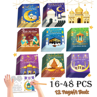 16PCS/1Pack Ramadan Mubarak Coloring Book Islamic Doodle Activity For Kids DIY Educational Gift Eid Sketchbook Coloring Book