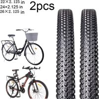 2Pcs Bike Tire 22x2.125 24x2.125 26x2.125 Mountain Bicycle Tyres for MTB City Road Cruiser Bike Rubber Cycling Tyre Replacement