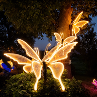 1 szt. 12V LED Zewnętrzne Lampki Motyle Symulujące Ruch i Statyczne Efekty, Dekoracje na Festiwale, do Domu, na Święta, Wesela, Imprezy, DIY
