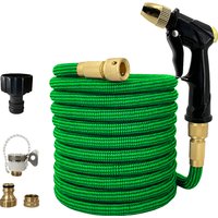 Garden Water Hose Water Gun Reel Expandable Watering Hose High Pressure Flexible Car Wash Garden Irrigation 25ft-125ft