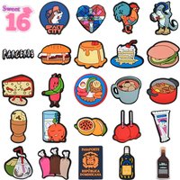 PVC Cartoon Shoe Charms Accessories Cute Cake Hamburger Shoe Decoration for Kids Party Favor Gifts