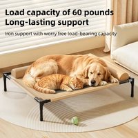 Elevated Raised Mesh Pet Bed Medium Large Dog Cat Sofa Bed Off-the-ground Moisture-proof Breathable Pet Cot with Pillow