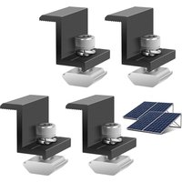 Solar Panel Mounting Fixing Clamp Adjustable Bracket End & Mid Clamp PV Panel Clip for Solar Panel PV System Install 4/8 Units