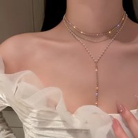 Tassel Clavicle Chain Vintage Pearl Rhinestone Butterfly Detail Women Niche 2026 New Elegant Neck Chain Travel Versatile Gifts