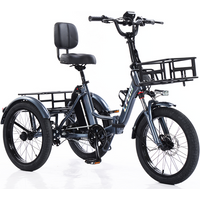 AliExpress Daibot Lightweight Foldable Electric Bike Mountain For Adults 3 Wheels Mini Electric Cargo Tricycle For Lithium Battery Waterproof