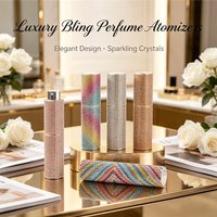 New 10ML Rhinestone Diamond Rotary Refillable Perfume Bottle Mini Travel Reusable Atomizer Spray Empty Dispenser Pump for Daily