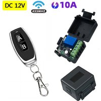 DC 12V 10A Relay Receiver Mini Module Remote Control rf 433Mhz Universal Gate Remote Control Switch for Gate LED Garage Door