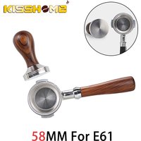 Coffee Bottomless Portafilter 58mm For E61 Expobar Rocket Espresso Machine Accessories With 2-Cups Filter Basket Barista Tools