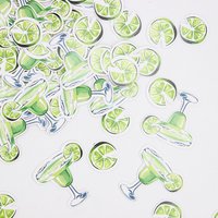 100pcs/Set Lime Confetti Sequins Cocktail Lime Slice Table Confetti Scatter for Summer Birthday Mexican Fiesta Party Supplies