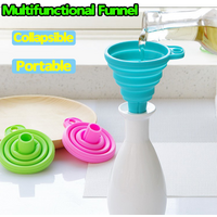 1/2Pcs Silicone Collapsible Foldable Funnel Household Kitchen Gadgets Portable Multifunctional Wine Oil Funnel Kitchen Supplies