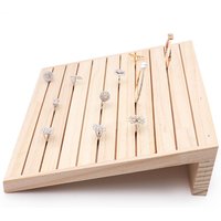 Wooden 10 Rows Ring Display Holder Ring Rack Countertop Jewelry Organizer