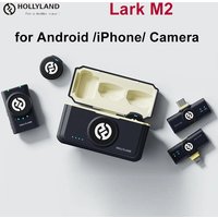 Hollyland Lark M2 300m Range Wireless Lavalier Microphone 48KHz 24Bit 10H Worktime Wireless Microphone for Vlog Live Interview