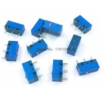 Livraison gratuite 10 pièces ~ 1 pièce Nouveau bouton de micro-interrupteur de souris HUANO coquille bleue à pois roses, durée de vie de 80 millions de clics, entretien de souris d'ordinateur