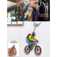 AliExpress NONE Mountain Biker Keychain,2D Flat Acrylic Pendant,Outdoor Sports Ornament,Bag Charm,Cycling Lovers Trinket,Gift,Bicycle Decoration
