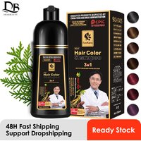 Black Hair Dye Shampoo Organic Natural Plant Essence Hair Coloring Cream 500ML Fast Hair Color Cover Dye Shampoo for Women Men