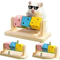 New Wooden Hamster Fun Cube Chew Toy Colorful Natural Wood Teeth Grinding Toy Hideout Plaything for Syrian Hamster