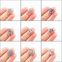 Fashion New Chines Knot Flower Heart Teardrop Charms Tibetan Silver Plated Connetors For Gifts Jewelry