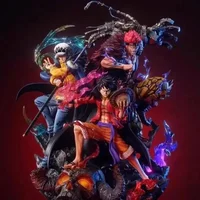 2026 Heißer One Piece Anime Figuren-Set Drei Kapitäne Figur Law Luffy Action PVC-Modell Statue Puppe Sammlerstück Dekoration Spielzeug Geschenk