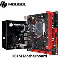 MOUGOL H61M Gaming Motherboard M.2 NVME PCIEx16 DVI Supports Dual-channel DDR3 RAM Intel Core 2/3 Gen CPU LGA1155 for Desktop PC