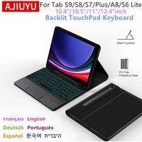 Étui clavier pour tablette Samsung Galaxy Tab S6 Lite 10.4 A8 10.5 S7 S8 S9 11" S7 FE S7/S8 Plus S9 Plus 12.4" Smart Cover