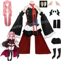 Anime Seraph of the end Krul Tepes Cosplay Vampire Wig Elf Ears Cosplay Costume For Women Halloween Carnival Party Comic Con