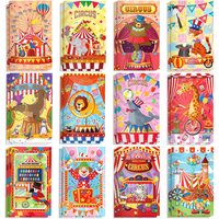 12/24pcs Circus Mini Pocket Notepads, Daily Weekly Planner Notebook,Student Diary Notepads, Small Memo Pads For Birthday Gifts