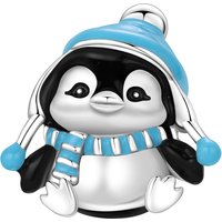 CYCUFF 925 Sterling Silver Blue Hat Penguin Pendants Bracelet Charms Fit Necklace Jewelry Party Beads DIY Fine Gifts