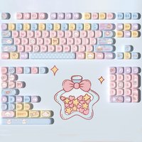 131 Keys MOA Profile Keycap Cute Candy Bear Dye Sublimation PBT Keycaps For Mx Switch Mechanical keyboard Custom Key Caps GK61