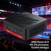 Cyberpunk Gaming Mini PC Oculink AMD Ryzen AI 9 HX 370 R7 8845HS USB4.0 2x2.5G LAN 2xPCIe4.0 Windows 11 NUC Mini Computer WiFi6