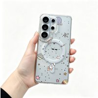 Cartoon Space Print Magnetic Phone Case For Samsung Galaxy S26 S25 S24 S23 S22 S21 Ultra Plus Edge S20 FE S20 FE2022 5G Cover