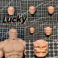 1/12 Scale Conquest Male Soldier Beared Face Unpainted Head Sculpt Customization For 6"Ml Shf Mezco Mafex 7" Mcfarlane Body
