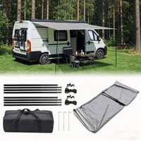 RV Sun Canopy Awning Caravan Side Tent 2.5x2.4m Outdoor Camping Shelter with Storage Bag for Campers Hikers Accessories