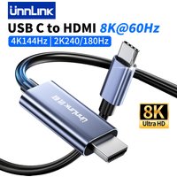 Unnlink 8K@60Hz USB C to HDMI Cable 1.8m/5.91ft, 4K@144Hz, 2K@180Hz/240Hz HDR Compatible Thunderbolt 5/4, for MacBook Steam Deck