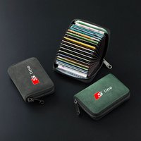 Car Business Card Holder Wallet Bank ID Credit Cards Storage Money Bag for Audi S RS Line S7 S8 S5 S6 Quattro RS3 RS4 A7 A8 RS5
