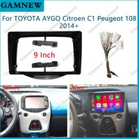 9 Inch Car Frame Fascia Adapter Android Radio Dash Fitting Panel Kit For Toyota Aygo Peugeot 108 Citroen C1 2014+